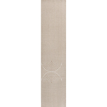 Sofia High-Low MidCentury Modern Arch Stripe Two-Tone Indoor/Outdoor Area Rug